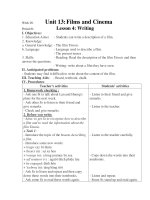 Giáo án tiếng anh lớp 10: Week 28: Period 81:Unit 13: Films and CinemaLesson 4: WritingI. Objectives: 1. Education Aims: pot