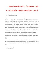 MỘT SỐ ĐIỀU LƯU Ý KHI ÔN TẬP VÀ LÀM BÀI THI TNPT MÔN VẬT LÝ ppt