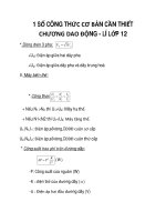 1 SỐ CÔNG THỨC CƠ BẢN CẦN THIẾT CHƯƠNG DAO ĐỘNG - LÍ LỚP 12 phần 3 pps