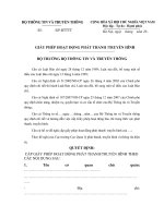 MẪU GIẤY PHÉP HOẠT ĐỘNG PHÁT THANH /TRUYỀN HÌNH potx