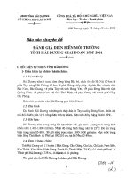 Đánh giá diễn biến môi trường tỉnh Hải Dương giai đoạn 1995 2001
