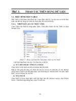 GIÁO TRÌNH LẬP TRÌNH QUẢN LÝ VỚI MICROSOFT OFFIC ACCESS - BÀI 3 THAO TÁC TRÊN BẢNG DỮ LIỆU ppt