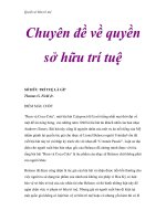 Quyền sở hữu trí tuệ - SỞ HỮU TRÍ TUỆ LÀ GÌ? potx