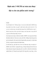 Định mức 3-MCPD an toàn nào được đặt ra cho sản phẩm nước tương? pps