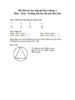 ĐỀ THI HOC SINH GIỎI TRƯỜNG TIỂU HỌC HOA SƠN LỚP 1 pps