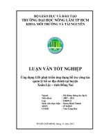 ỨNG DỤNG GIS PHÁT TRIỂN ỨNG DỤNG hỗ TRỢ CÔNG tác QUẢN lý hồ sơ địa CHÍNH tại HUYỆN XUÂN lộc, TỈNH ĐỒNG NAI