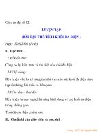 Giáo án đại số 12: LUYỆN TẬP (BÀI TẬP THỂ TÍCH KHỐI ĐA DIỆN ) pdf