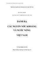 Các nguồn nước khoáng & nước nóng Việt Nam - Mở đầu docx