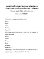 BÀI TẬP TRẮC NGIỆM TIẾNG ANH MÔN HỆ ĐIỀU HÀNH LINUX_1 docx