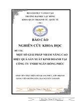 một số giải pháp nhằm nâng cao hiệu quả sản xuất kinh doanh tại công ty tnhh ngân hồng phúc