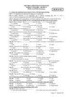 THE FIRST SEMESTER EXAMINATION SUBJECT: ENGLISH - GRADE 12 - Mã đề thi 493 potx