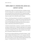 Quyền sở hữu trí tuệ - THÔNG ĐIỆP CỦA THÀNH LONG: HÀNG GIẢ LỢI BẤT CẬP HẠI potx