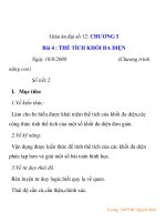 Giáo án đại số 12: THỂ TÍCH KHỐI ĐA DIỆN doc