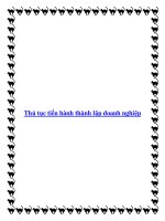 Thủ tục tiến hành thành lập doanh nghiệp