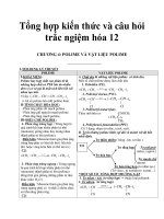 Tổng hợp kiến thức và câu hỏi trắc ngiệm hóa 12 CHƯƠNG 4+5 ppsx