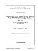 Nghiên cứu thực trạng ô nhiễm vi khuẩn thức ăn đường phố và một số yếu tố liên quan tại thành phố thanh hoá năm 2007