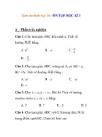 Giáo án hình học 10 : ÔN TẬP HỌC KÌ I - 1 doc