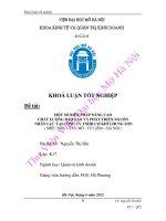 một số biện pháp nâng cao chất lượng công tác đào tạo và phát triển nguồn nhân lực tại công ty tnhh cơ khí chung sơn