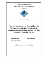 phân tích ảnh hưởng của dịch vụ hỗ trợ đến hiệu quả hoạt động kinh doanh của các doanh nghiệp nhỏ và vừa trong lĩnh vực công nghiệp ở thành phố cần thơ