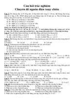 CÂU HỎI TRẮC NGHIỆM NGUỒN ĐIỆN XOAY CHIỀU ppsx