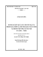 đánh giá kết quả gây chuyển dạ của prostaglandin e2 cho thai quá ngày sinh tại bệnh viện phụ sản hà nội