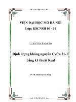 Đề tài: Định lượng kháng nguyên Cyfra 21-1 bằng kỹ thuật Real-time PCR ppsx