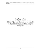 Đề tài: “Quy chế đấu thầu cơ sở pháp lý và thực tiễn áp dụng tại Tổng công ty Sông Đà” ppsx