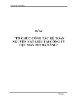 Đề tài “TỔ CHỨC CÔNG TÁC KẾ TOÁN NGUYÊN VẬT LIỆU TẠI CÔNG TY DỆT MAY 29/3 ĐÀ NẴNG” doc