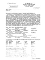 ĐỀ THI HỌC KỲ I MÔN TIẾNG ANH 12 (Hệ 3 năm) - Mã đề thi 369 pdf