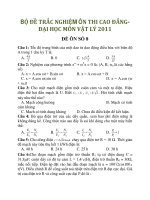 BỘ ĐỀ TRẮC NGHIỆM ÔN THI CAO ĐẲNGĐẠI HỌC MÔN VẬT LÝ 2011_ĐỀ 8+9 doc