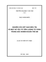 nghiên cứu kết quả điều trị và một số yếu tố tiên lượng tử vong trong sốc nhiễm khuẩn trẻ em