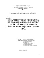 so sánh hệ thống chức vụ và hệ thống đánh giá công việc của công ty tnhh điện tử samsung vina