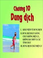 SLIDE - chương 11: DUNG DỊCH RẤT LOÃNG CHẤT KHÔNG ĐIỆN LY docx