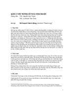 QUẢN LÝ MÔI TRƯỜNG ĐÔ THỊ & CÔNG NGHIỆP ppsx