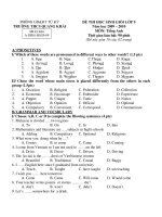 ĐỀ THI HỌC SINH GIỎI LỚP 9 Năm học 2009 – 2010 MÔN: Tiếng Anh TRƯỜNG THCS QUANG KHẢI pot