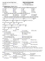 TEST ON ENGLISH Time: 45 minutes Code: 123 (the second test) pdf