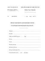 MẪU BIÊN BẢN HỌP HỘI ĐỒNG THẨM ĐỊNH KHEN THƯỞNG Về việc đề nghị xét khen thưởng tổng kết công tác năm doc