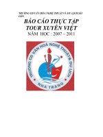 TRƯỜNG CĐ VĂN HÓA NGHỆ THUẬT VÀ DU LỊCH SÀI GÒN BÁO CÁO THỰC TẬP TOUR XUYÊN_6 doc