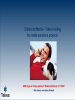 Tăng cường truyền thông - Tekes kinh phí cho các phương tiện truyền thông giải pháp dự án pptx