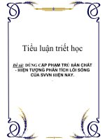 Tiểu luận triết học: Sinh viên và thất nghiệp potx