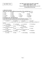 KỲ THI TUYỂN SINH VÀO LỚP 10 CHUYÊN MÔN THI: TIẾNG ANH pot