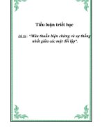 Tiểu luận triết học: Mâu thuẫn biện chứng và sự thống nhất giữa các mặt đối lập pot