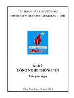 ĐỀ THI TAY NGHÈ NGÀNH DẦU KHÍ LẦN 2 2011 NGHỀ CÔNG NGHỆ THÔNG TIN docx
