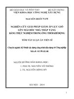 tóm tắt nghiên cứu giải pháp giảm áp lực gió lên mái dốc nhà thấp tầng bằng thực nghiệm trong ống thổi khí động