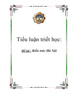 Tiểu luận triết học: Kiến trúc Hà Nội pptx