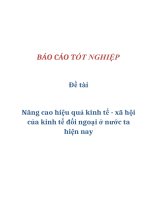 Đề tài: Nâng cao hiệu quả kinh tế - xã hội của kinh tế đối ngoại ở nước ta hiện nay pps