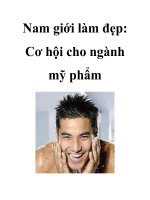 Nam giới làm đẹp: Cơ hội cho ngành mỹ phẩm pdf