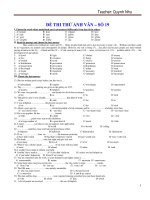 ĐỀ THI THỬ ANH VĂN – SỐ 19 pot