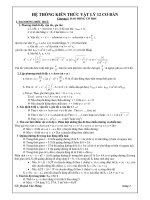 HỆ THỐNG KIẾN THỨC VẬT LÝ 12 CƠ BẢN pptx