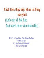 Bài giảng Thực hiện bảng khảo sát bằng bảng hỏi  PGS,TS Nguyễn Ngọc Hùng, ThS Nguyễn Thị Hiền